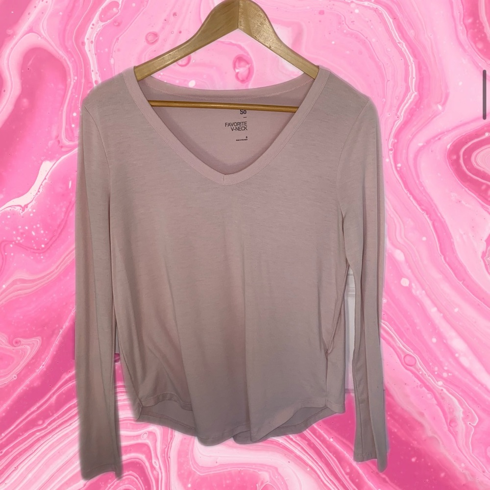 Baby pink long sleeve shirt scope neck